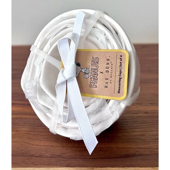 NWT Rae Dunn Peanuts Snoopy Measuring Cup Set of 4 by Magenta - Picture 6 of 9